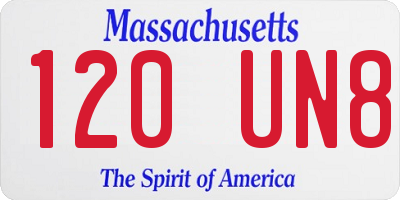 MA license plate 120UN8