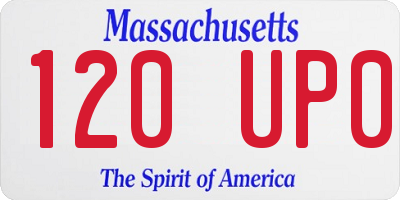 MA license plate 120UP0