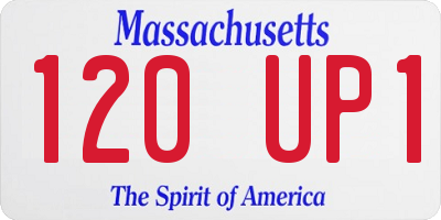 MA license plate 120UP1