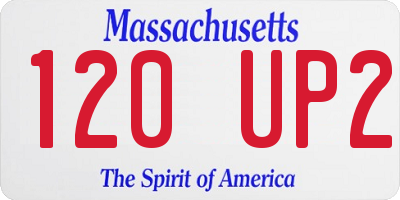 MA license plate 120UP2
