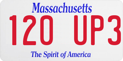 MA license plate 120UP3