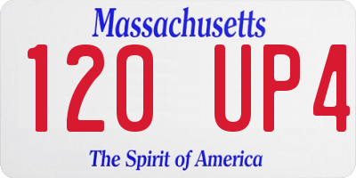 MA license plate 120UP4