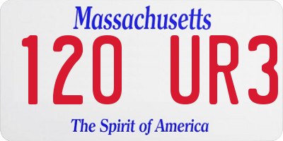 MA license plate 120UR3
