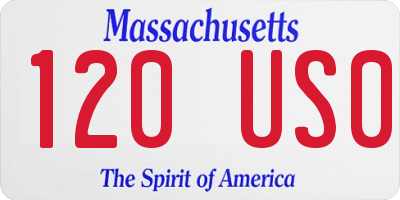 MA license plate 120US0