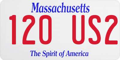 MA license plate 120US2