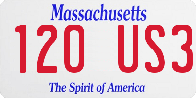 MA license plate 120US3