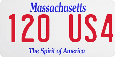 MA license plate 120US4