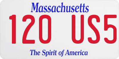 MA license plate 120US5