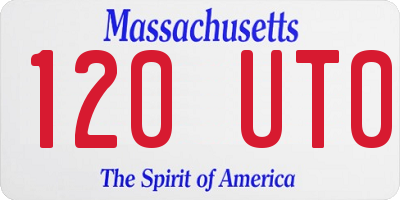 MA license plate 120UT0