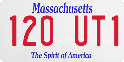 MA license plate 120UT1