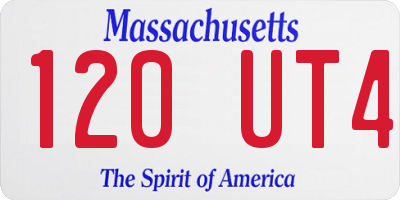 MA license plate 120UT4
