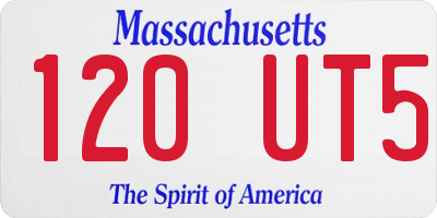 MA license plate 120UT5