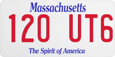 MA license plate 120UT6