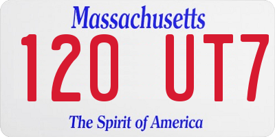 MA license plate 120UT7