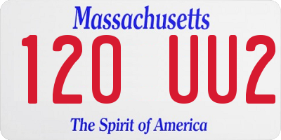MA license plate 120UU2