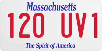 MA license plate 120UV1