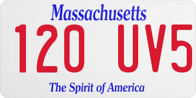 MA license plate 120UV5