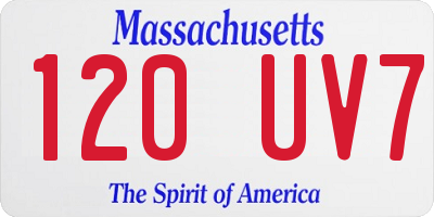 MA license plate 120UV7