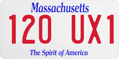 MA license plate 120UX1