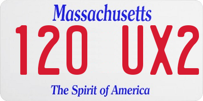 MA license plate 120UX2