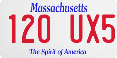 MA license plate 120UX5