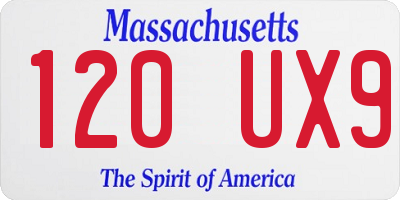 MA license plate 120UX9