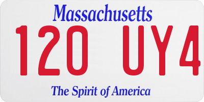 MA license plate 120UY4