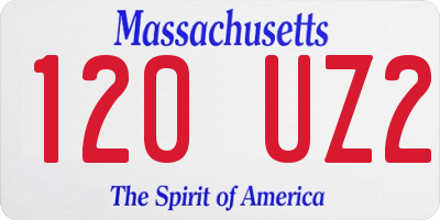 MA license plate 120UZ2