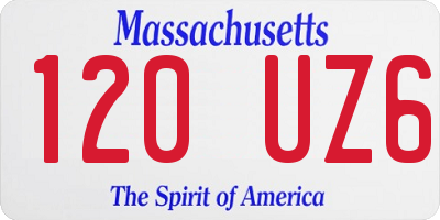 MA license plate 120UZ6