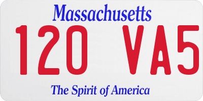 MA license plate 120VA5