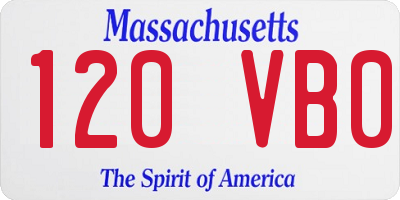 MA license plate 120VB0