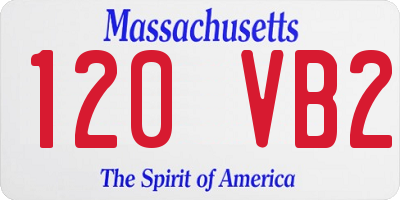 MA license plate 120VB2
