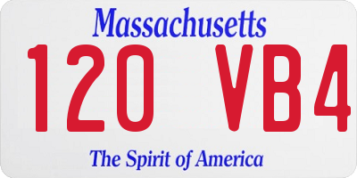 MA license plate 120VB4