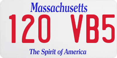 MA license plate 120VB5