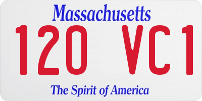 MA license plate 120VC1