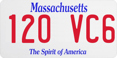 MA license plate 120VC6