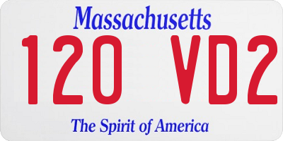 MA license plate 120VD2