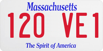 MA license plate 120VE1