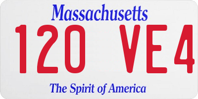 MA license plate 120VE4