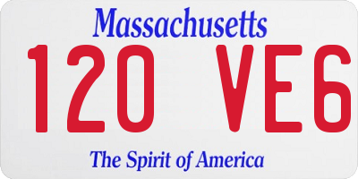 MA license plate 120VE6