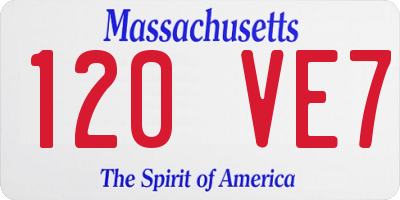 MA license plate 120VE7