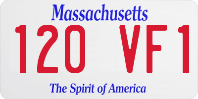 MA license plate 120VF1