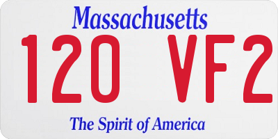 MA license plate 120VF2