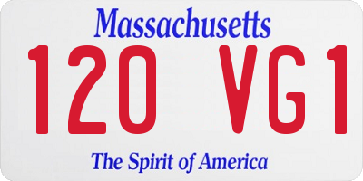 MA license plate 120VG1