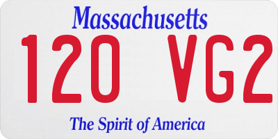 MA license plate 120VG2