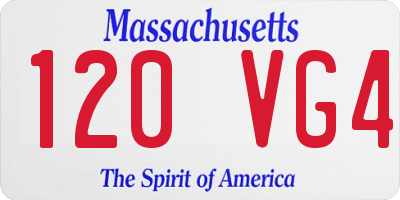 MA license plate 120VG4