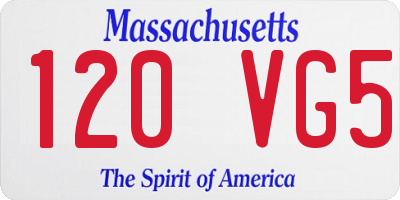 MA license plate 120VG5