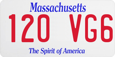 MA license plate 120VG6