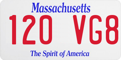 MA license plate 120VG8