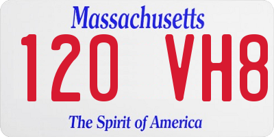 MA license plate 120VH8